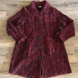 𝅺VINTAGE textured velvet button up jacket size S